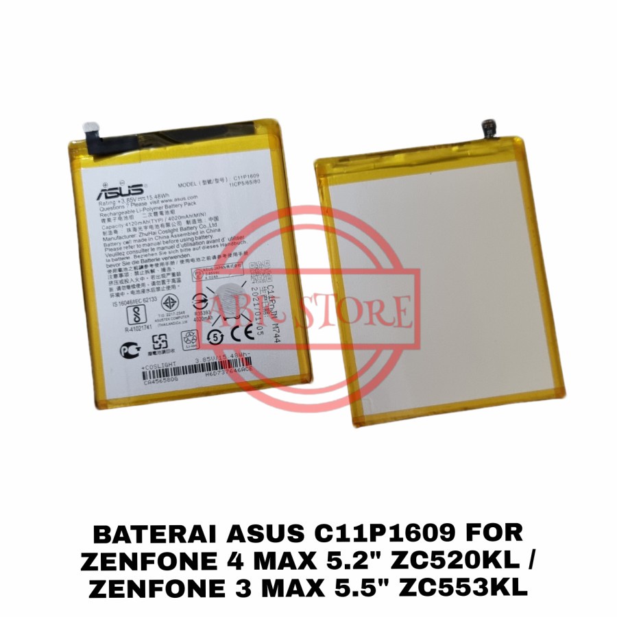 ASUS Zenfone 4 Max ZC520KL C11P1609 Batre Baterai Battery ASUS Zenfone 4 Max ZC520KL C11P1609 Origin