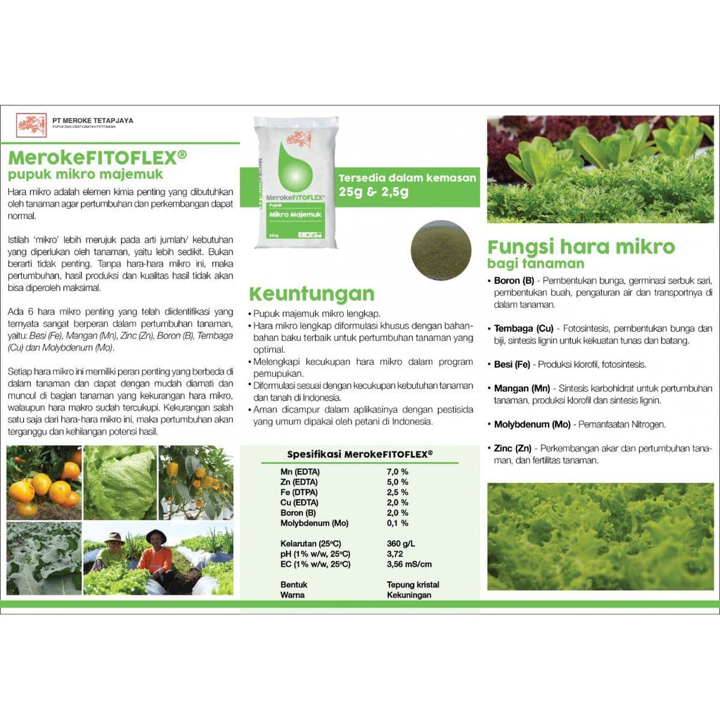 Pupuk Mikro Majemuk Meroke Fitoflex 2,5 gram Kemasan Asli Pabrik