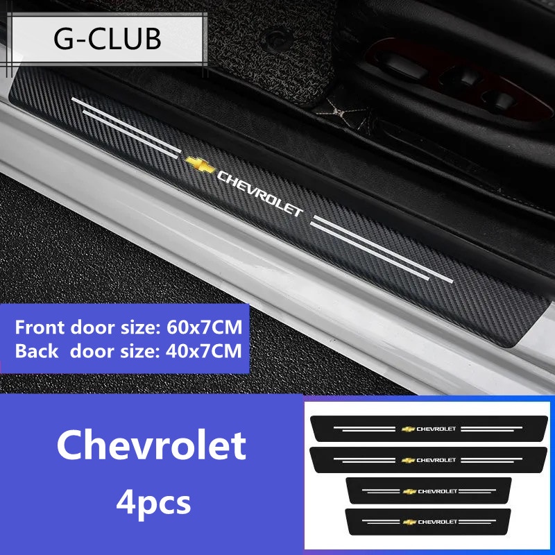 G-club Stiker Pelindung Pintu Mobil Bahan Carbon Fiber Untuk Chevrolet