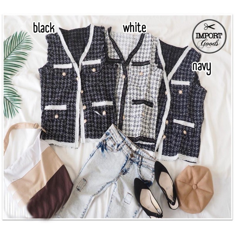 [baju wanita korea]  Kardigan Cardigan Tanpa Lengan Wanita Korea Import