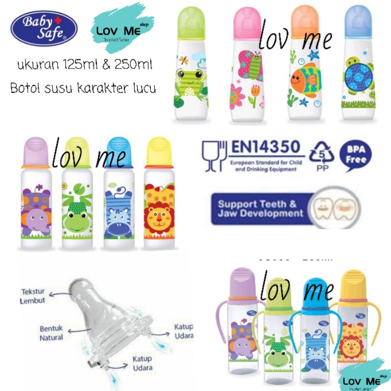 lov me❤ Baby Safe Botol Susu Bayi - Baby Bottle 125ml 150ml 250ml |botol dot bayi BPA FREE js001 002 003 004 005