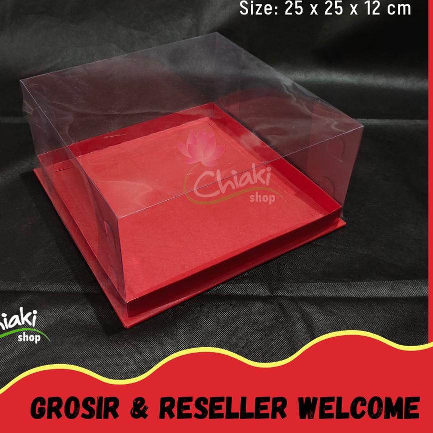 

❉ Box Cupcake isi 9 MERAH 25 x 25 x 12 Kotak Mika Donat Dus Kue Kardus RED Muffin Cake Pudding Karton ✩
