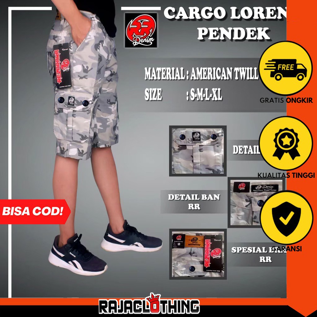 RCL - Celana Pendek Pria Distro Cargo Pendek Loreng Original S.M.L.XL 27 s/d 34