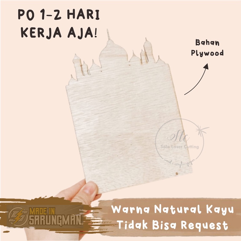 TATAKAN CARD LM BENTUK MASJID DEKORASI MAHAR SCRABBOOK ISIAN MAHAR BAHAN PLYWOOD