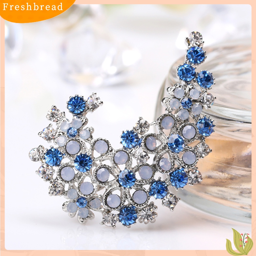 [ TERLARIS]Elegant Jewelry Flower Shiny Rhinestone Women's Scarf Brooch Pin Accessory Gift