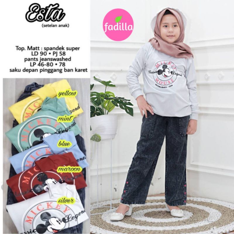 BAJU SETELAN ANAK CEWEK SET KAOS ANAK CEWEK SETCEL PANJANG ANAK SD