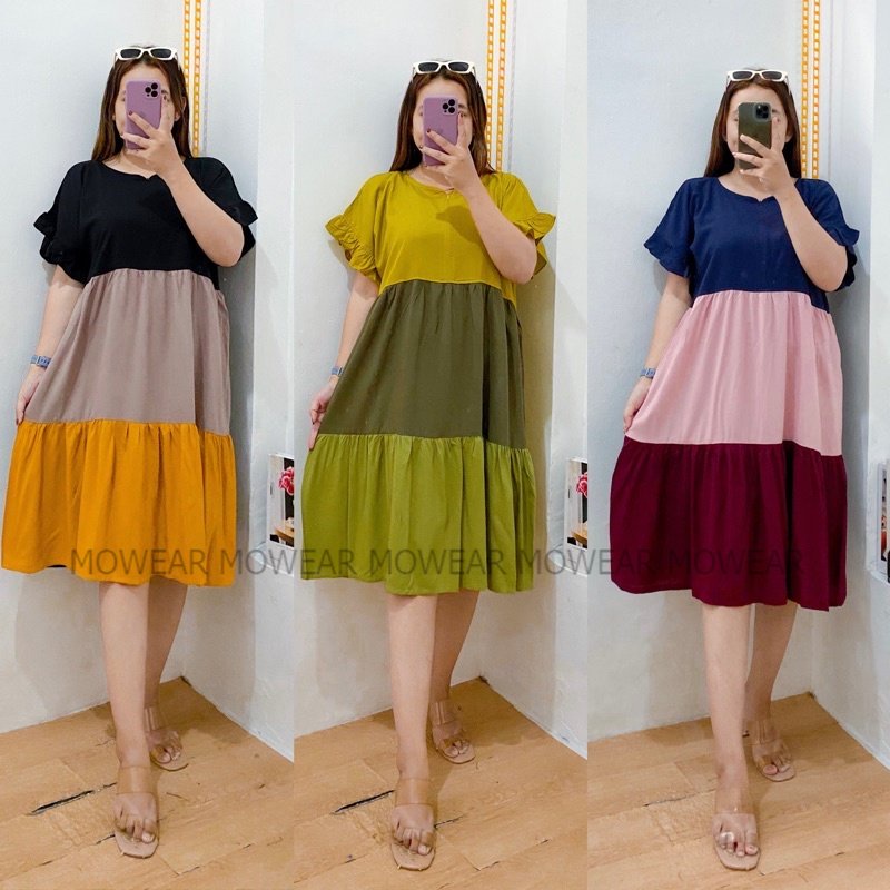 MOWEAR - LOLIPOP DRESS / DRESS SUSUN PELANGI / DRESS SUSUN RAYON / DASTER SUSUN PELANGI