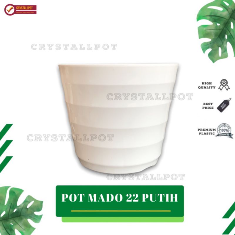 pot bunga tanaman Mado putih 19cm - lovenia 8022