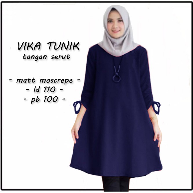 Vika Tunik Jumbo XL FIT XXL LD 110  Bahan Adem Tangan Serut