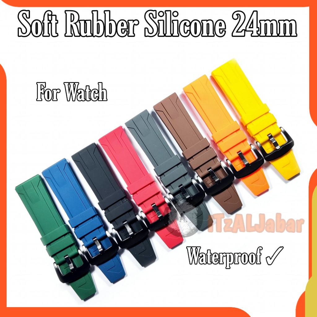 Tali jam tangan Karet 24mm rubber strap Tali jam karet 24mm wh141