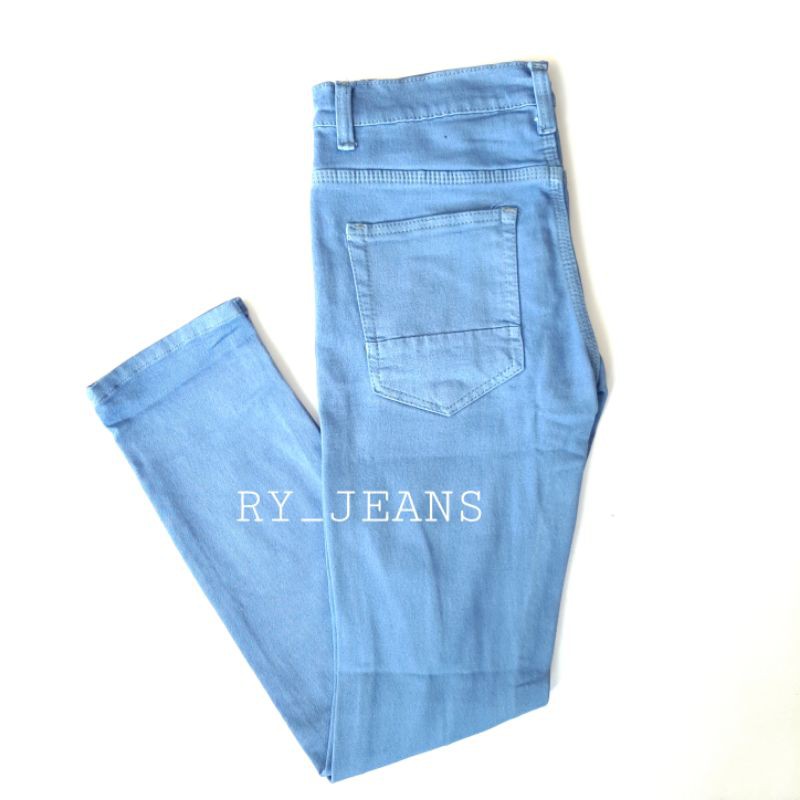 Celana jeans sobek pria jeans sobek lutut skinny streeth melar