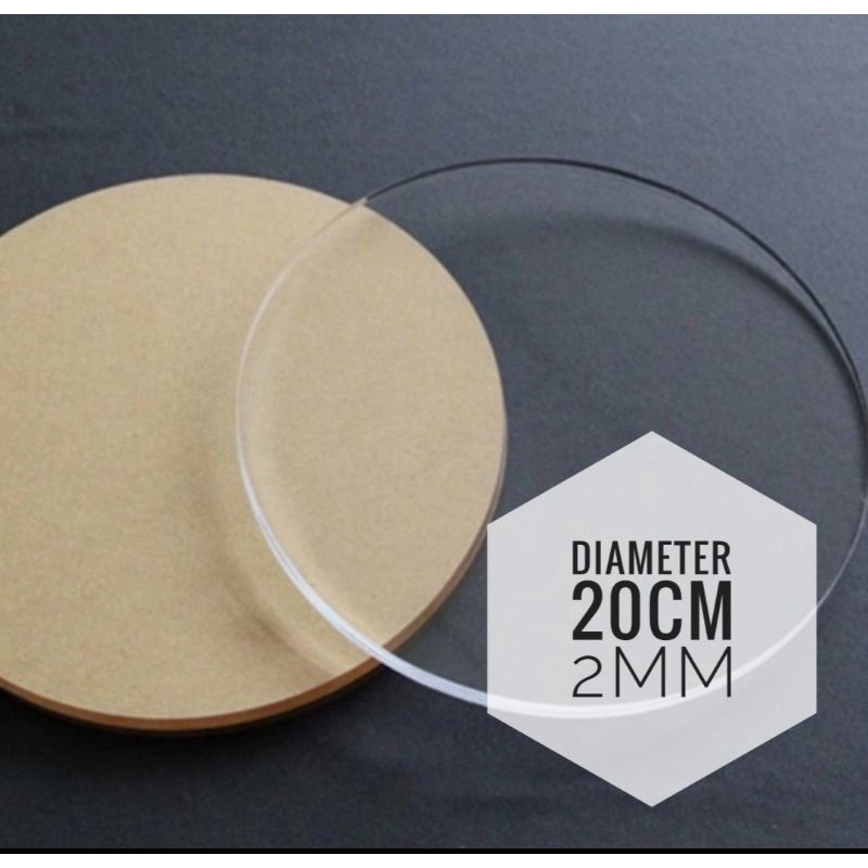 

Akrilik Bulat / Akrilik Lingkaran Bening Diameter 20 cm 2mm