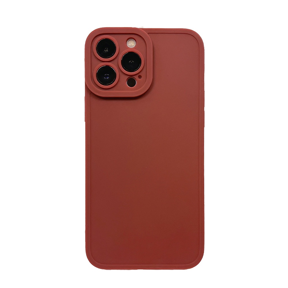 IPHONE Wine Red Solid Color Silikon Pelindung Ponsel Cover Untuk Iphone7 8 PLUS X XR XS 11 12 13 14 MINI PRO MAX SE 2020 Soft Cases