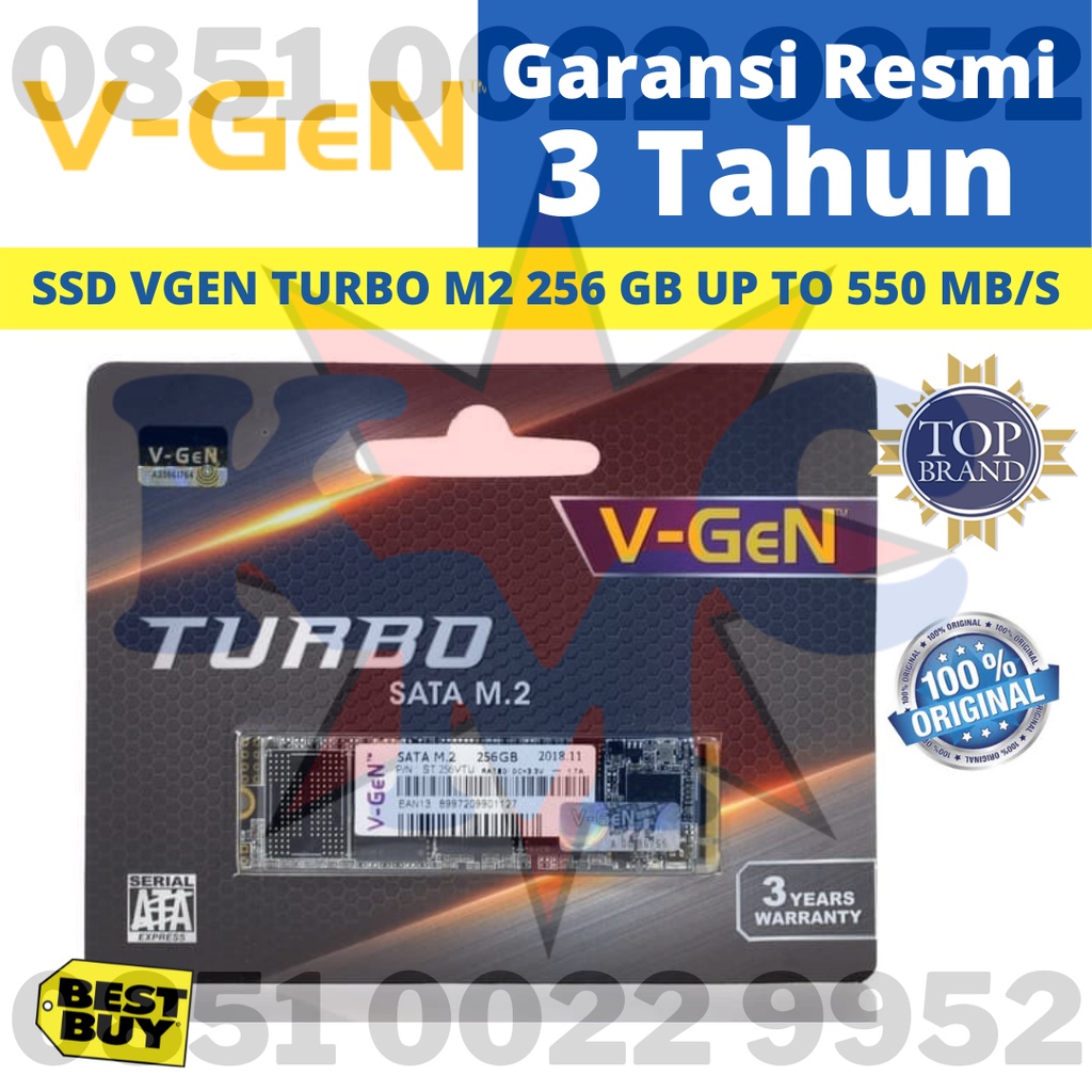 SSD VGEN M.2 SATA TURBO 256GB - V-GEN SSD TURBO 2280 256GB