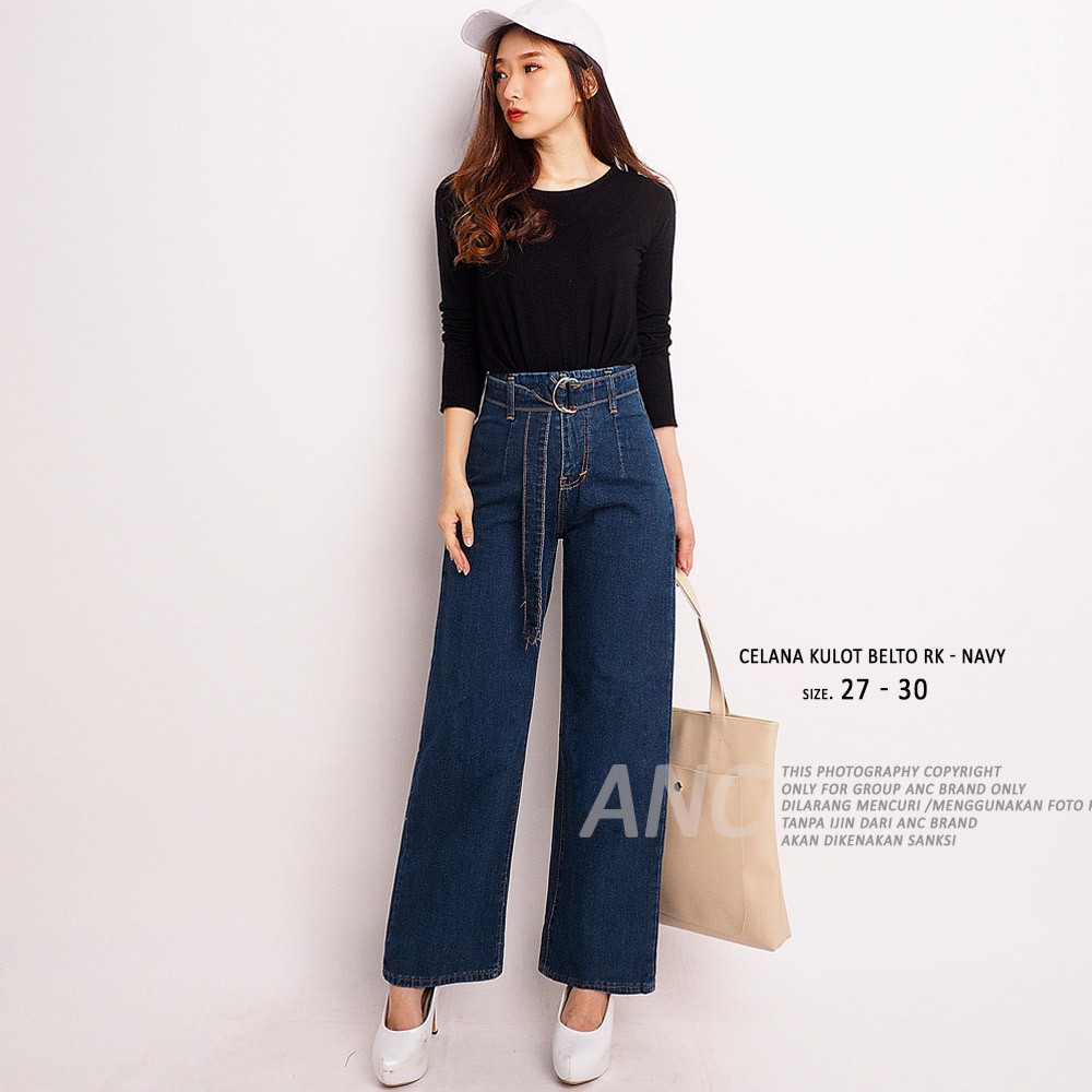  Celana  Kulot  Belto RK Navy Ancien Store Shopee  Indonesia