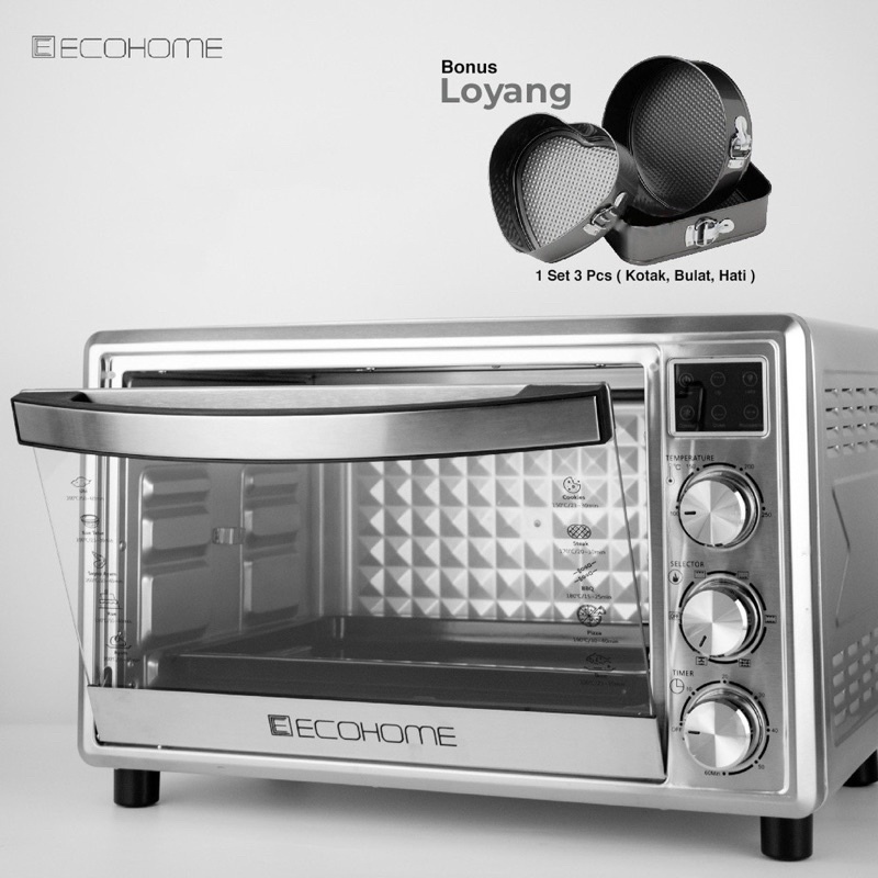 Ecohome Electric Oven Platinum EOP888S-LED FREE LOYANG 3 pcs Digital Display Oven List