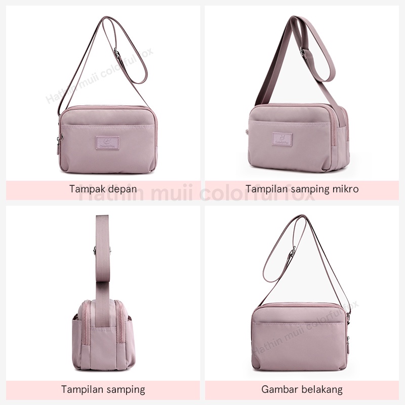 Hathin muii ori COLORFUL FOX 0422/0427 Tas Selempang Wanita cewek remaja Sling Bag Wanita Shoulder Bag Wanita tas branded imported