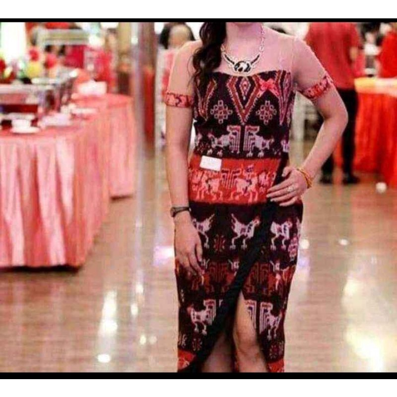 Dress Tenun Kombinasi