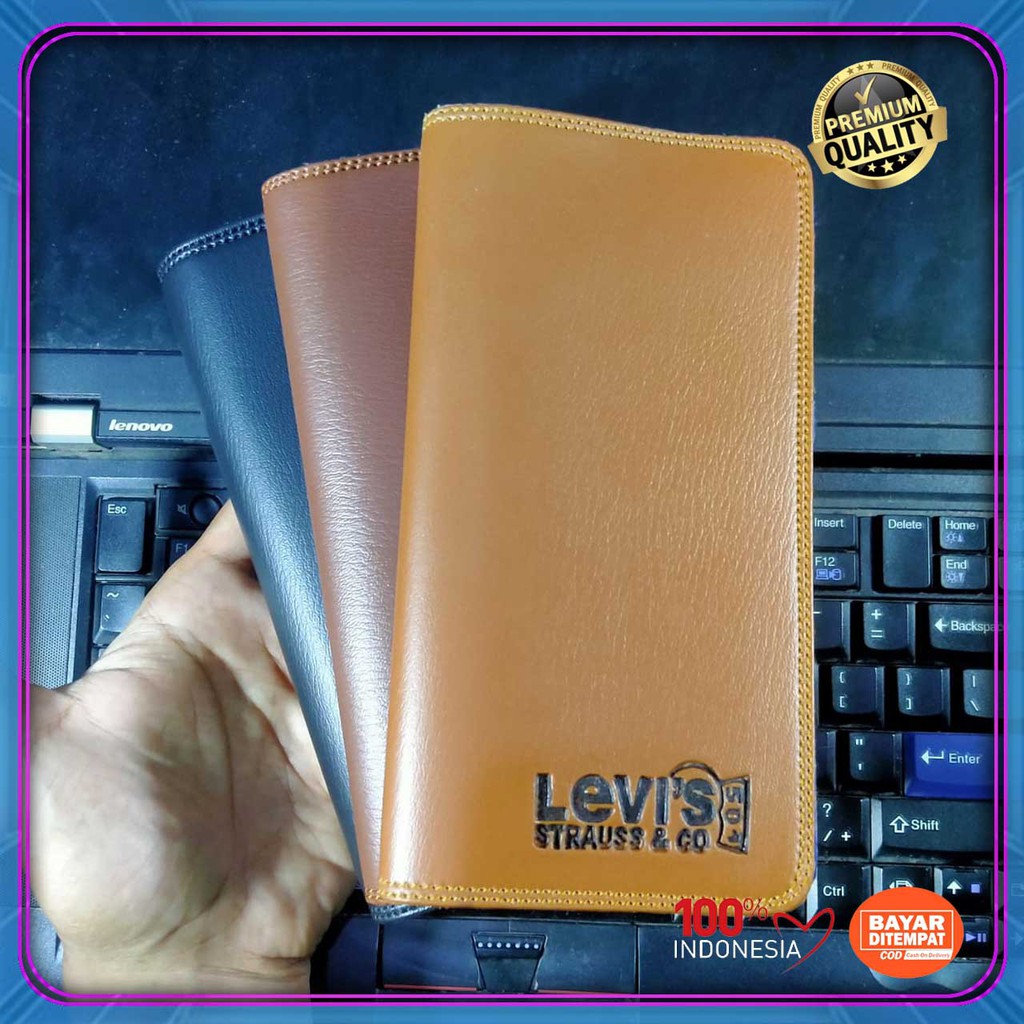 BIG SALE! Dompet Pria Levis Dompet Panjang Kulit Sintetis Style Simpel COD