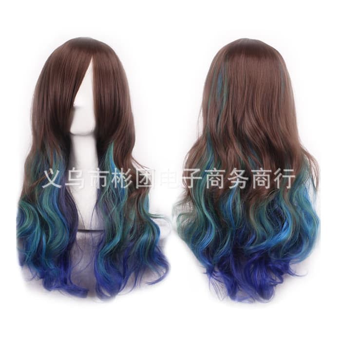 LOL-85 brown sea waves wig rambut palsu lolita cosplay harajuku