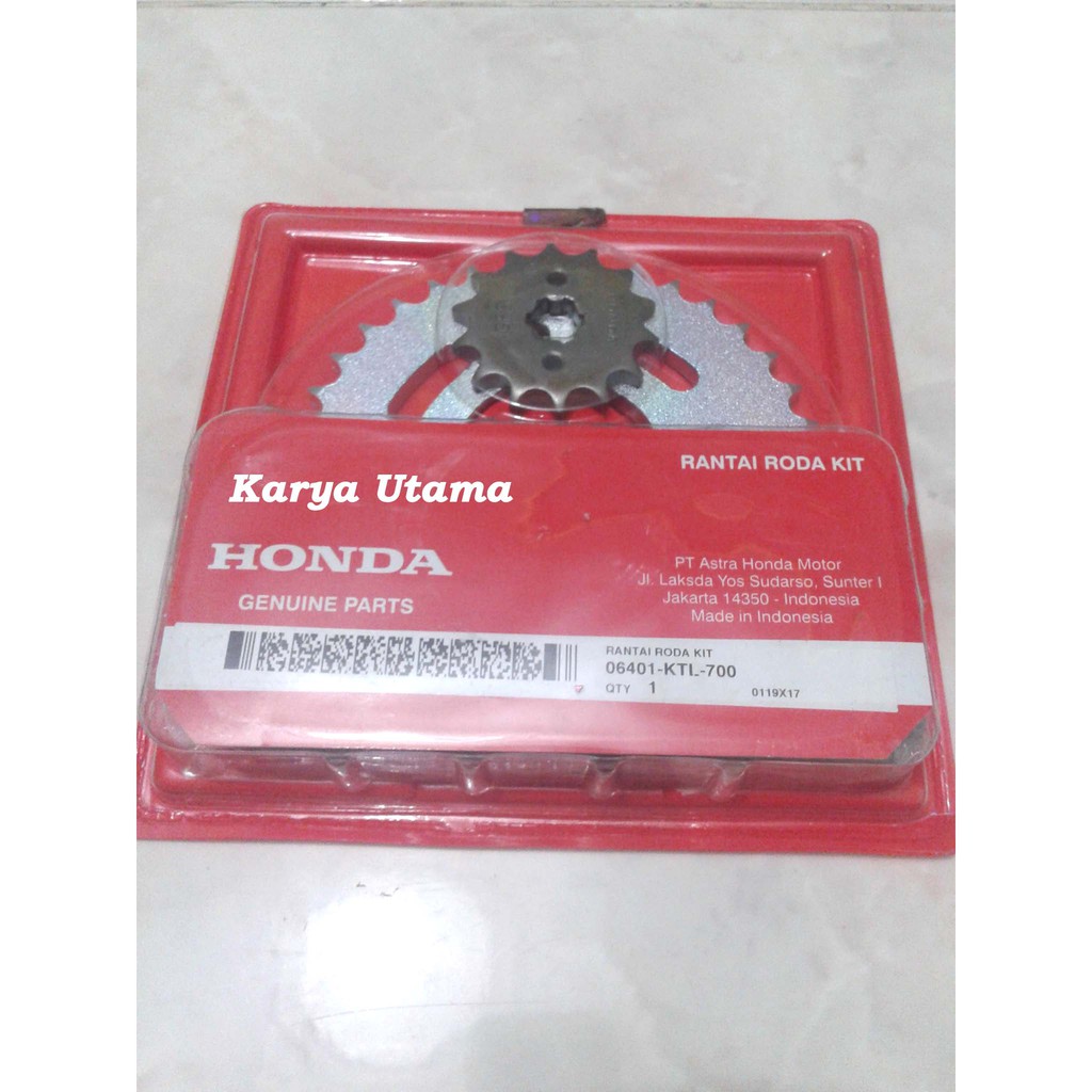 Jual Gear set / Rantai Roda Kit KTL AHM Honda Supra Fit New / Revo Lama