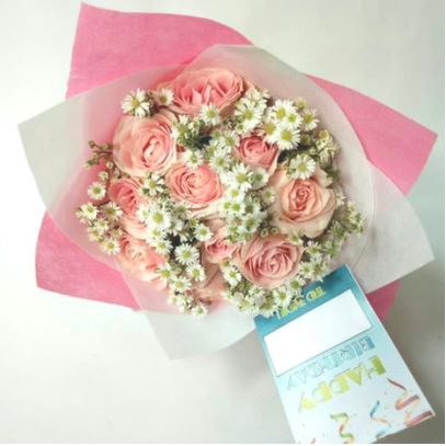 buket bunga wisuda | bunga mawar asli | bucket | hand bouquet - KARIN1