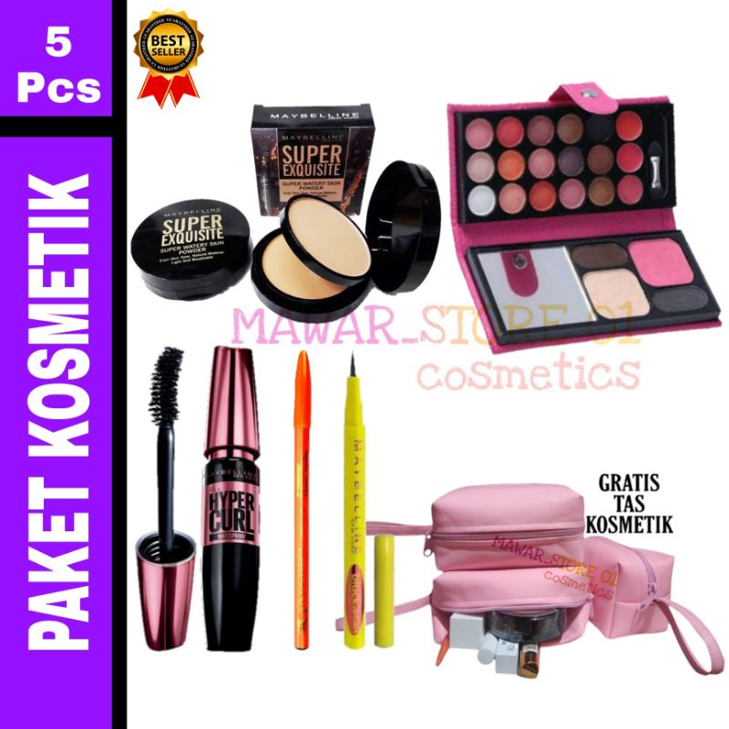 Paket kosmetik Maybelline Lengkap 5 in 1 / Make Up Maybellime Lengkap 5 In 1