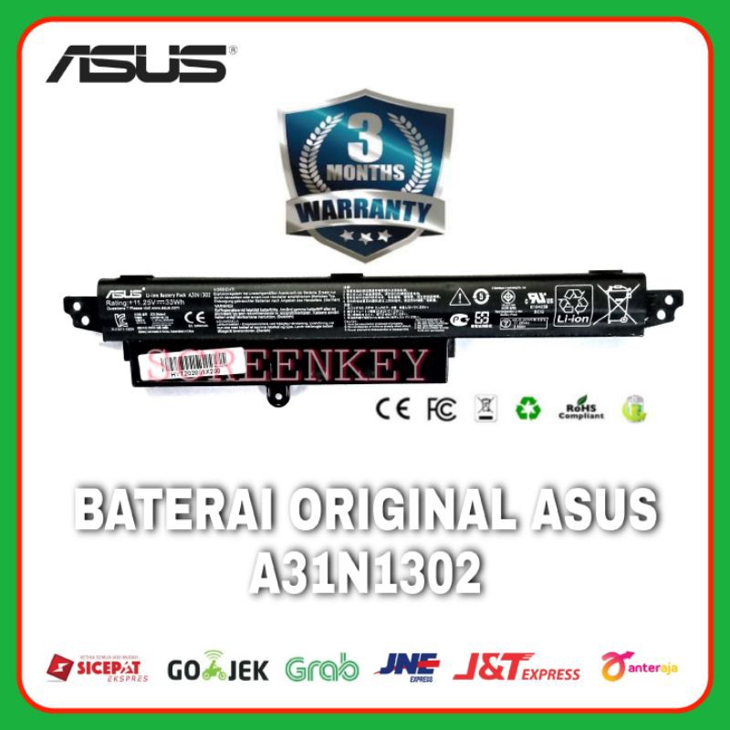 Baterai Laptop Asus Vivobook X200 X200CA X200M X200MA F200CA A31N1302