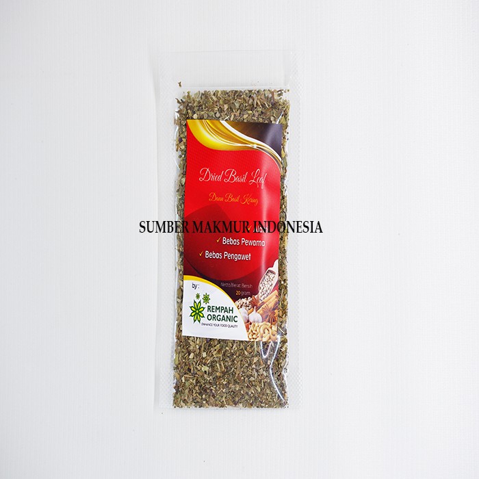 DAUN BASIL KERING CAP REMPAH ORGANIC 20 GRAM - ECERAN