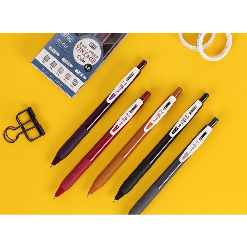 KENSHO Pen Vintage Colour Ink 0.5 mm set 5 / Bolpen /Pulpen/Warna