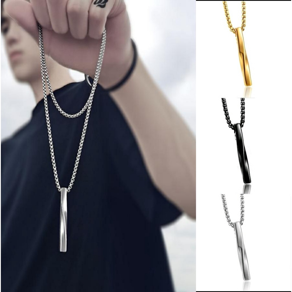 Kalung Silver Hip Hop Punk Man Necklace