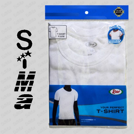 Oblong T-shirt Pria Rider Putih R 223 R223 Kerah Bulat