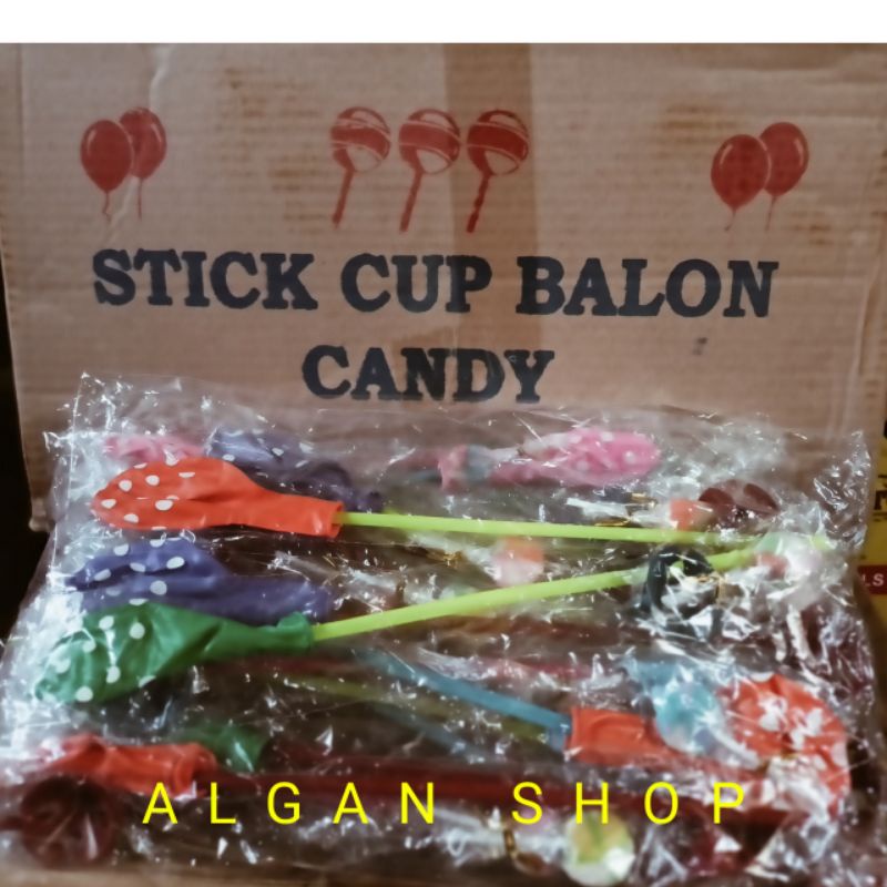 Permainan Balon Stik Candy 1 Pack 20 Pcs Motif Doff Latex Pesta Dekorasi Ulang Tahun Candy Kembang G