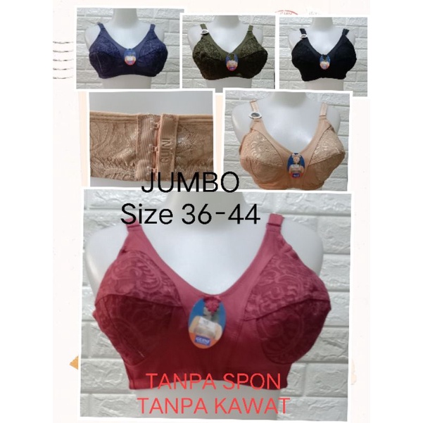 BH JUMBO G 500(270) BRA  RendaTanpa SPON Tanpa Kawat Size 36-42