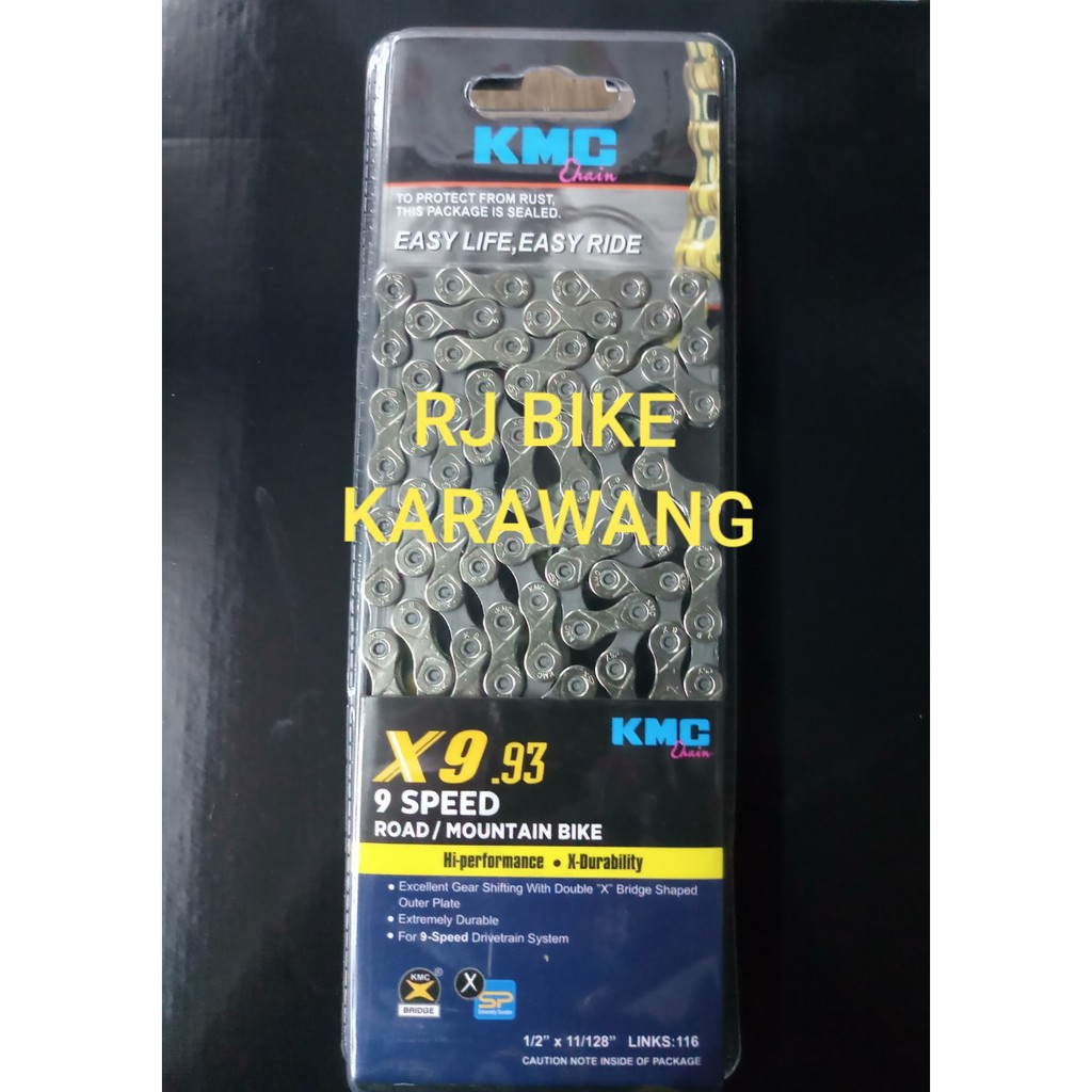 Rantai KMC 9 Speed X9 93 Silver grey