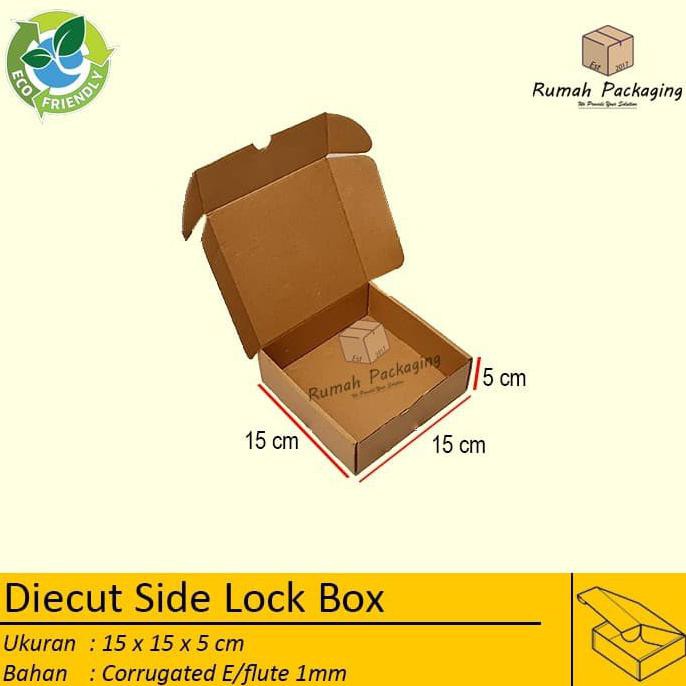 

Kardus Diecut Side Lock/Pizza Uk. 15X15X5 Polos Dan Baru