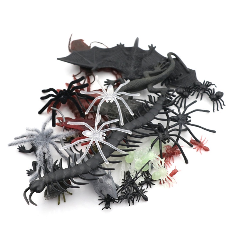 【Theredsunrisesiwy.id】44pcs Mixed Insect Reptile Scorpion Mouse Model Kids Bag gift Novelty Animal Toy