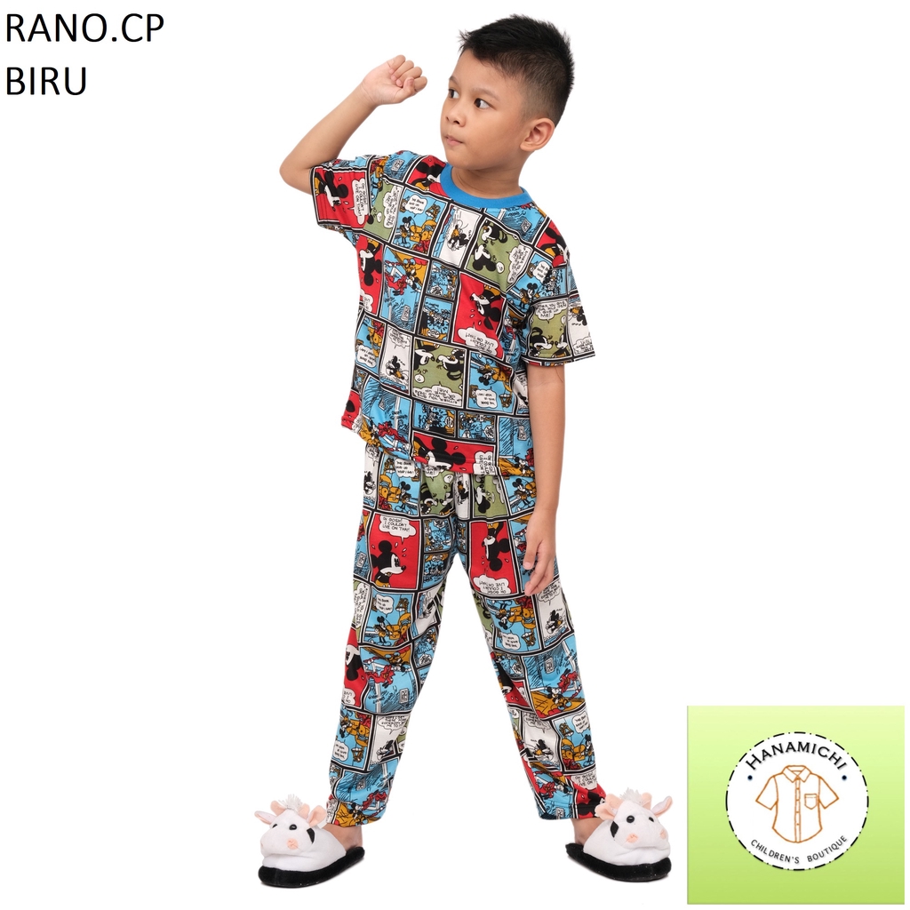 Hanamichi RANO.CP Setelan Anak Lengan Pendek Motif Kartun