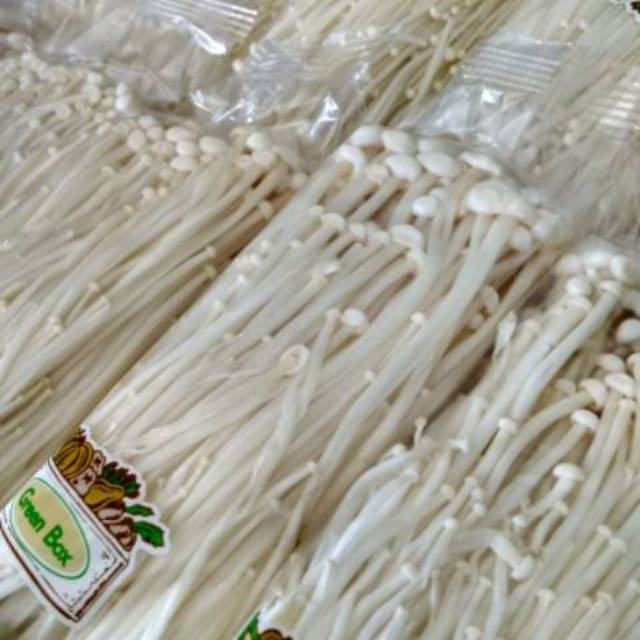 Jual Jual Jamur Enoki Eceran 100gr Merk Greenco Jamur Import Fresh