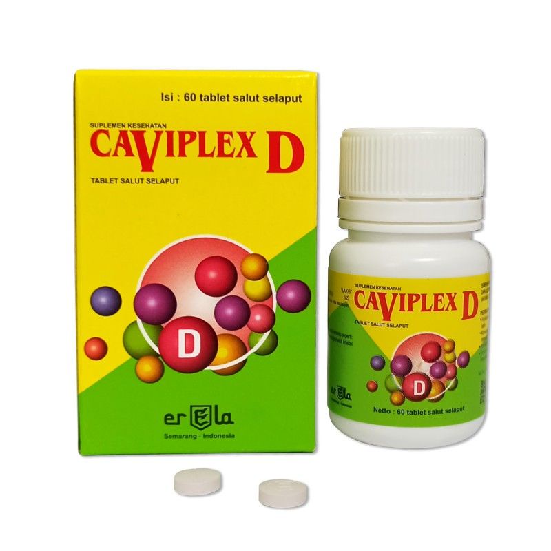 Caviplex D vitamin D3 1000 iu kemasan botol 60 tablet Memperkuat Imun