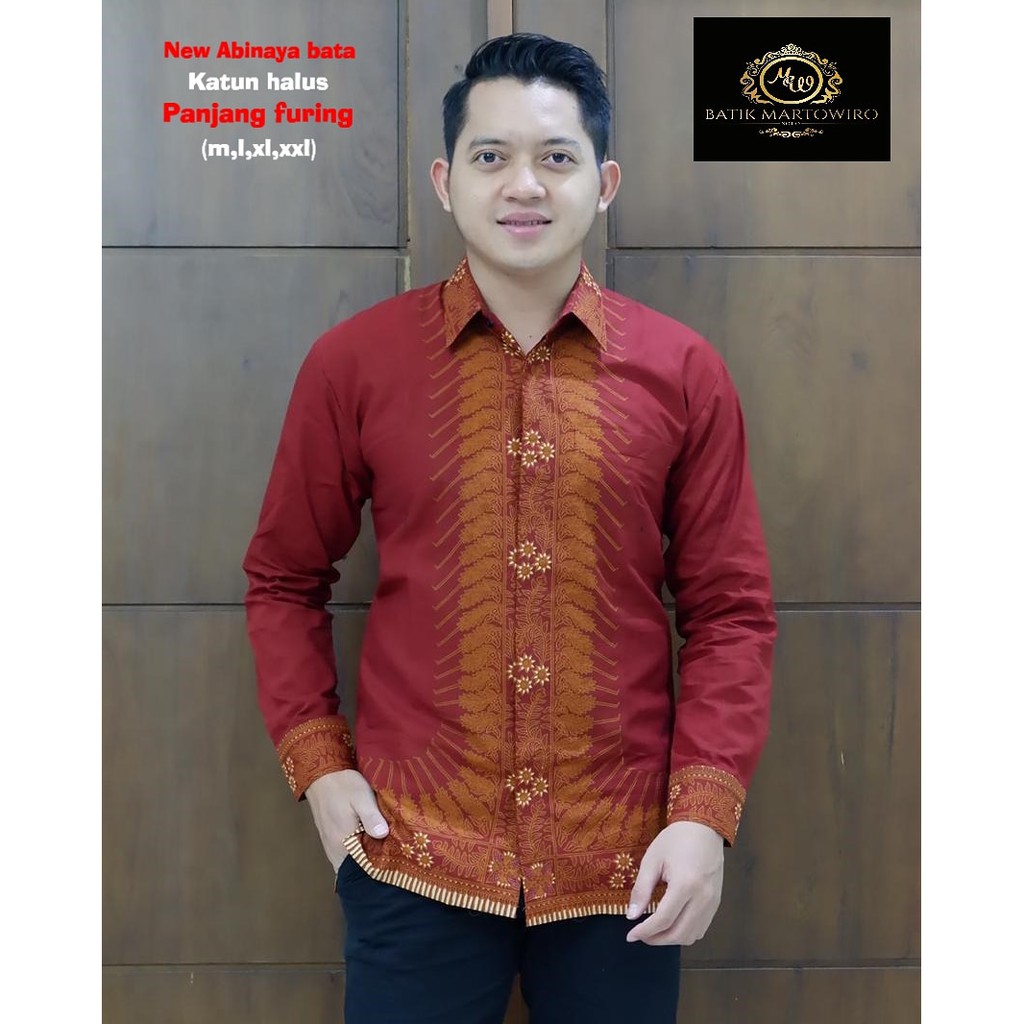 NEW ABINAYA BATA kemeja batik pria lengan panjang terbaru ORIGINAL BY MARTOWIRYO