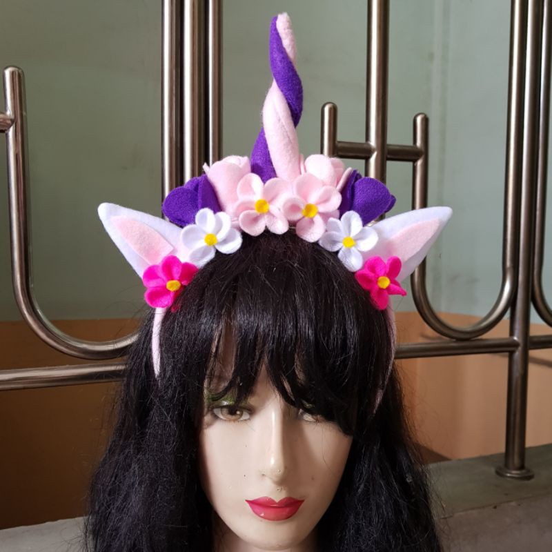 Bando Karakter Unicorn Bunga Pegasus Flower Kuda Tanduk Unicorn Aksesoris