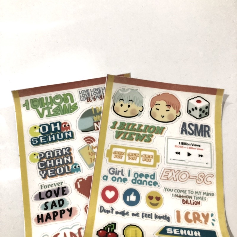 EXO SC 1 billion views stickers sheet by kulkit