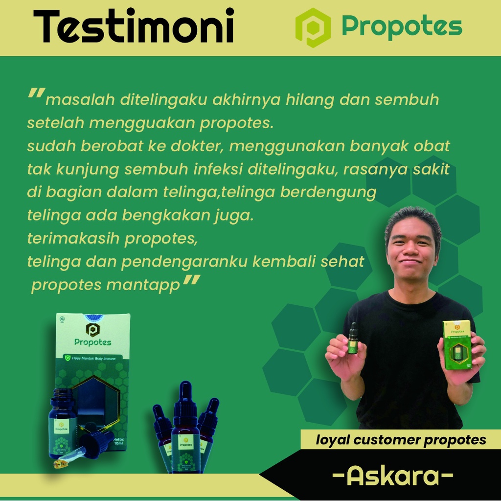 Propolis Obat Telinga Berair , Bernanah, Bau, Keluar Cairan - Radang, Berdengung PROPOTES 10ml