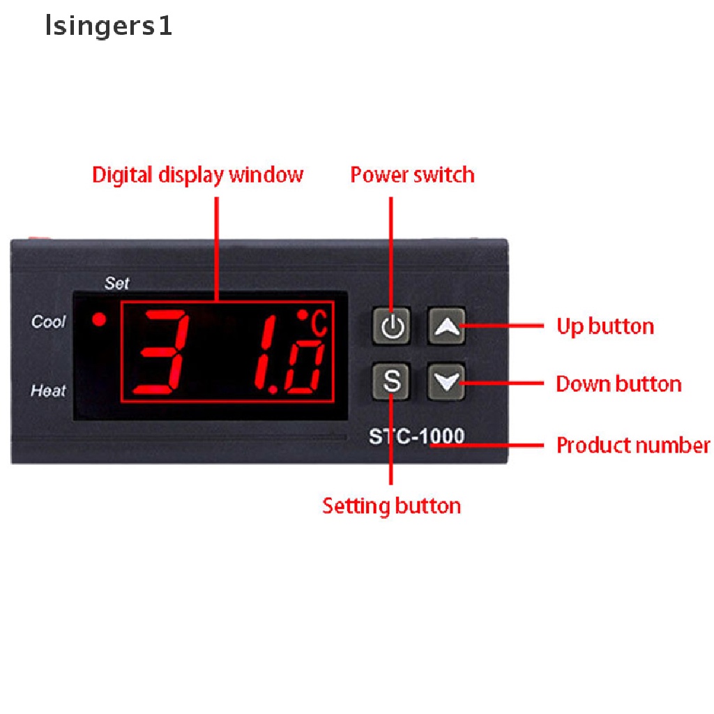 (lsingers1) Stc-1000 Thermostat Pengatur Suhu Digital 220V + Sensor