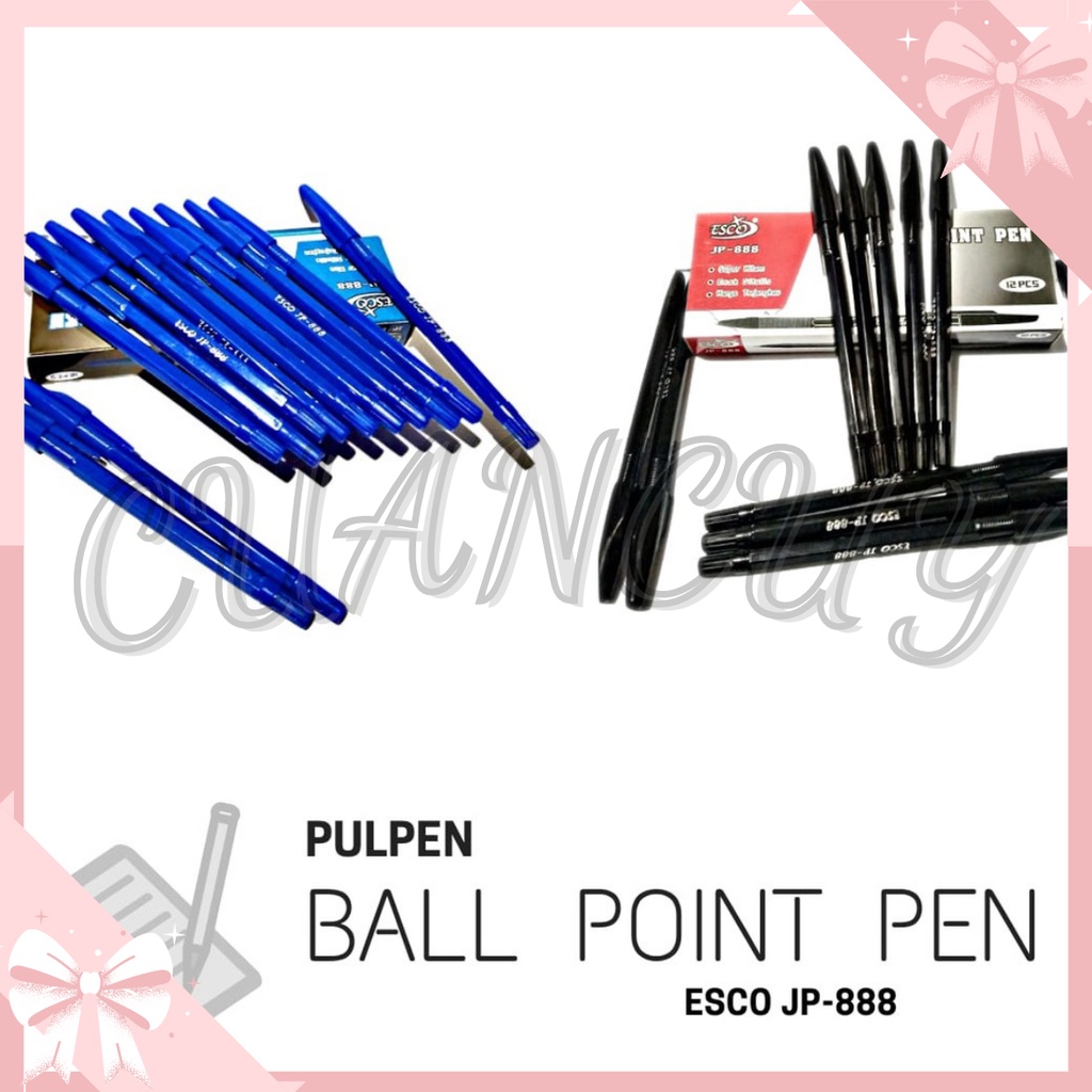 

Cuancuy - Pulpen ESCO JP-888 Biru/Pulpen ESCO JP-888 Hitam/Pulpen JP-888 Ball Point Pen TERMURAH COD