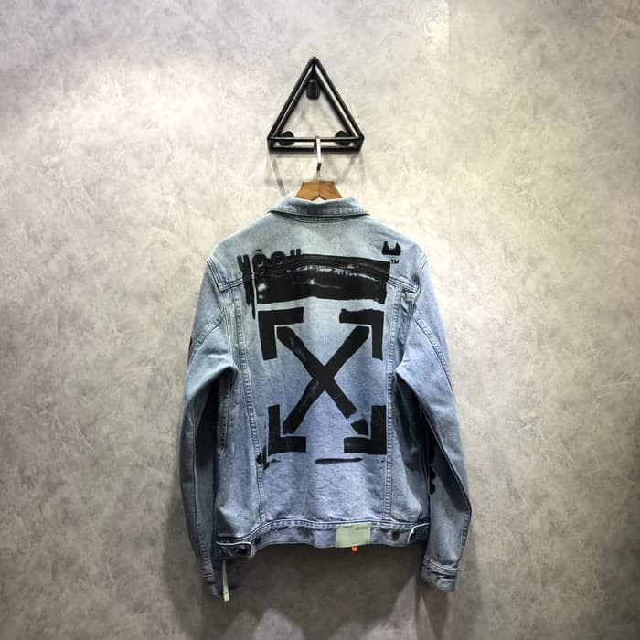 jaket denim off white