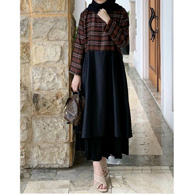 (COD) ORIGINAL NEW KALIA BROWN TUNIC MIDI By mahara.id
