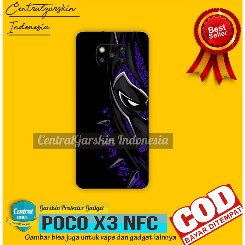 Garskin Pocophone X3 Poco X3 Fullbody black panther [central garskin]