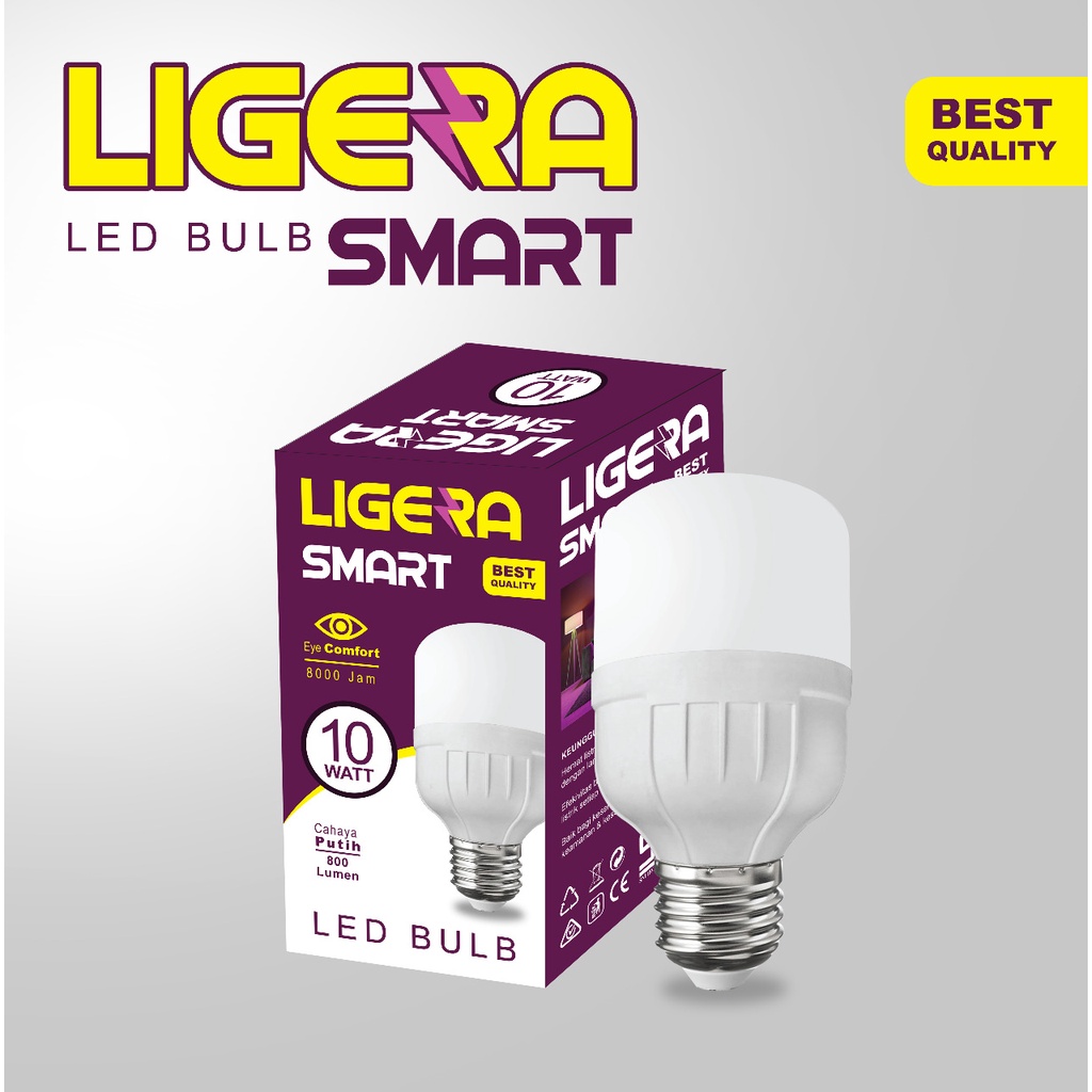 LIGERA Paket Bundling LED Smart 10W Hemat Energi 5 PCS